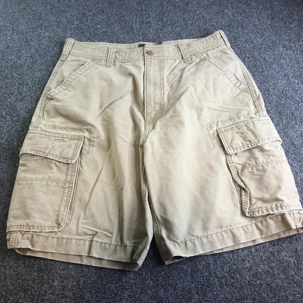 American Eagle Shorts Mens 34 Beige Cargo Heavy Baggy Skate 10" Inseam Y2K